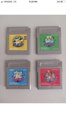 Pocket Monsters Pokemon Green Blue Red Yellow Nintendo New Battery Japan 4 Games