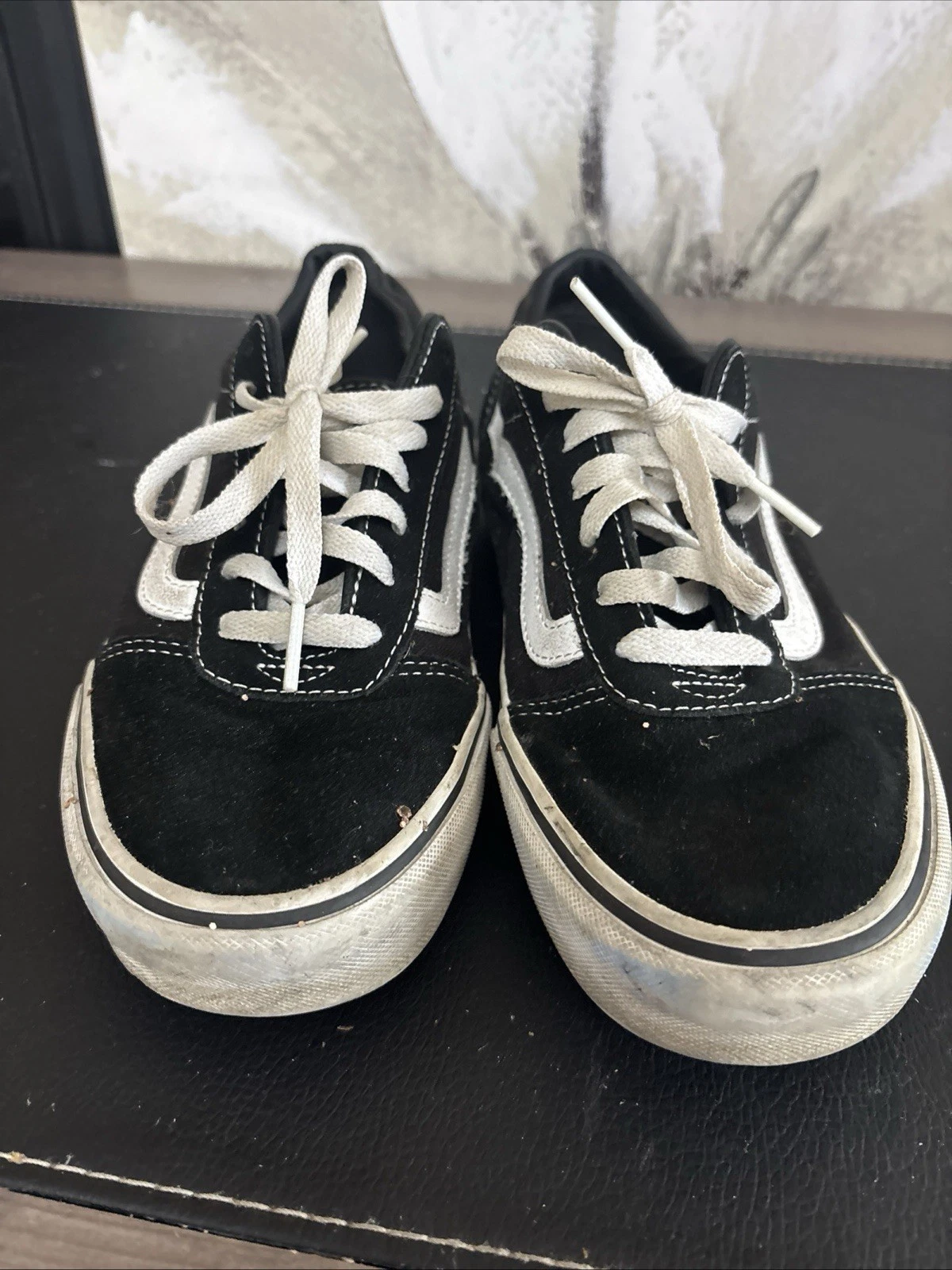Scarpe Vans Ward stile skater nere con cinturini bambino taglia 8 usate