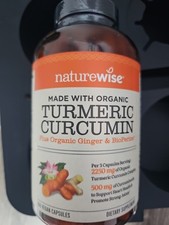 Naturewise Organic Turmeric Curcumin Capsules 360 Count 2250mg EXP 01/2028 NEW