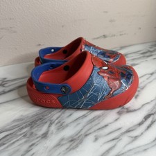 Crocs Spiderman Clogs Boys Youth Size C 13 Red Slip On Shoes Classic