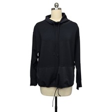 Athleta Black Mock Neck Drawstring Pullover Sweatshirt Top Womens Size S