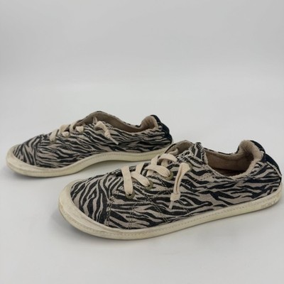 Roxy Bayshore lll Sneakers Womens Size 8.5 Black White Zebra Print ARJS600418