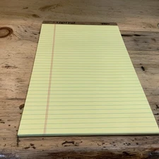 Vtg TOPS The Legal Pad 8.5” x 14” Canary Yellow 50 Sheets St. Charles IL USA