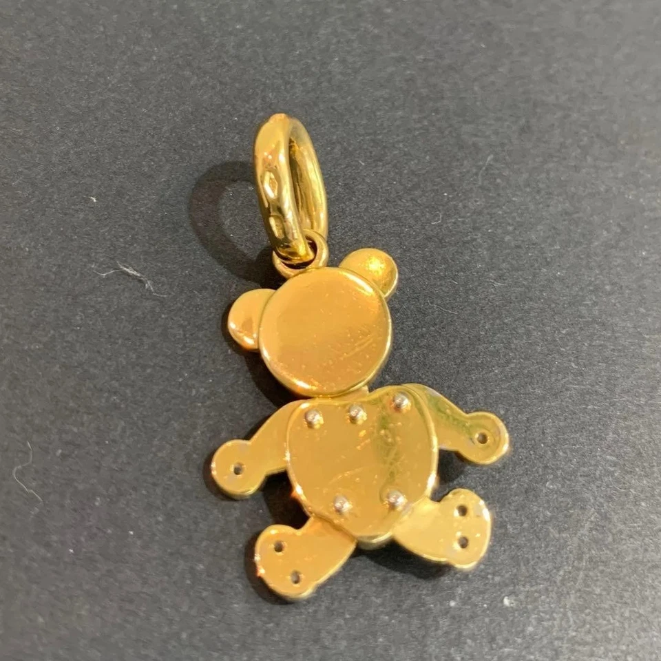 Pingente Berloque de Urso de Pelúcia Pomellato Orsetto Ouro Amarelo 18k Diamante Animal Superior - Imagem 3 de 4