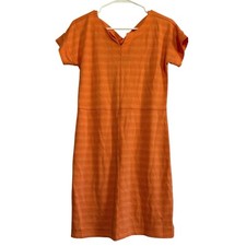 T by Talbots Orange Criss Cross Back Dress Sundress Beach UPF 50 Size Small P