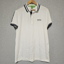 Hugo Boss Men's Slim Fit Polo Shirt White Size XL Preppy Athlesure Gulf