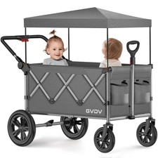 GVDV Stroller Wagon for Kids, 3-in-1 Collapsible Double Stroller Wagon for