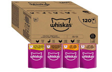WHISKAS - 7+ Senior Wet Cat Food Pouches - 120 x 85 g - In Jelly 120 Pouches