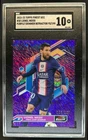2022 Finest UEFA Lionel Messi Purple Shimmer Refractor #93/199 PSG SGC 10