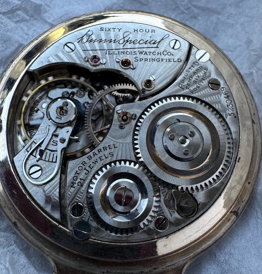 Illinois Bunn Special 60 Hour Railroad Pocket Watch (1929) 10k Runs - Image 2 of 4