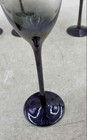 Clear Champagne Flute Long Blue Stem Pedestal Drinking Glass Lot Of 4 — photo 9