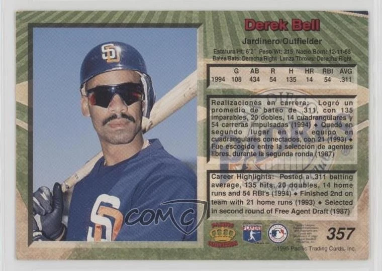 1995 Pacific Crown Collection Derek Bell #357 - Image 2 of 2