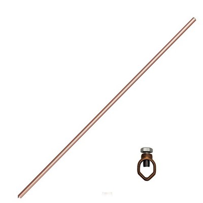 4ft Ground Rod Kit - 5/8'' Bonded Electrical Copper Grounding Rod with Bronze...