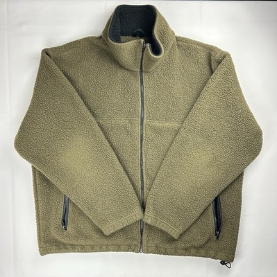 VTG 90s Cabela s Polartec Fleece Jacket XL USA Made Olive Green Full Zip Sherpa