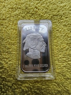 Liberty Buffalo 1 oz .999 Fine Silver Bar. In Protective Capsule Seal.