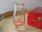 SUNNY AYR FARM Lansdale, PA Glass Half Pint Milk Bottle 5 3/8" Tall - VINTAGE
