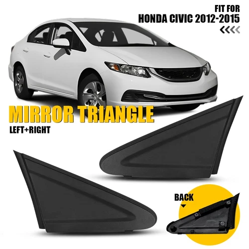 Left Right Mirror Corner Molding Pillar Fender Trim For Honda Civic 2012-2015