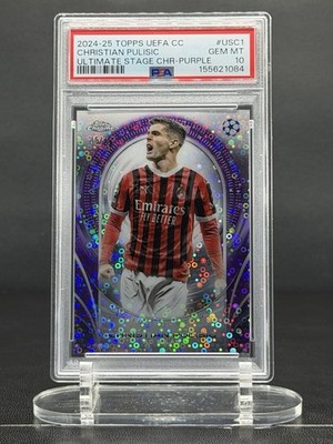 Christian Pulisic 2024-25 Topps UCC #USC-1 Ultimate Stage Purple /75 PSA 10 