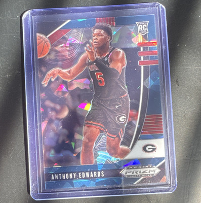 Panini Prizm Draft Picks Anthony Edwards Blue Ice Prizm #41 RC /99 Georgia