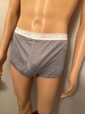Jockey Classic Brief Men's Underwear 44 2XL grey cotton Vintage 1980s full rise
