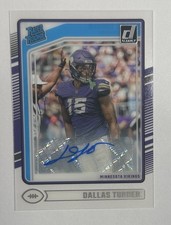 2024 Donruss Rated Rookie Clearly Dallas Turner Auto #63
