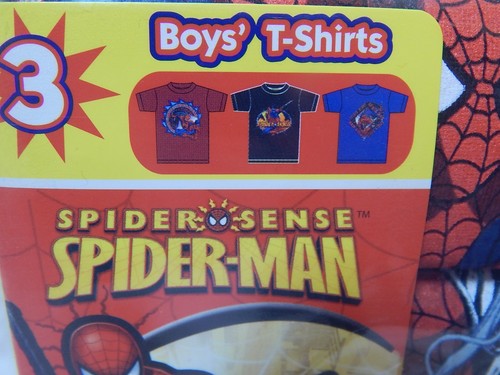 Marvel FOTL Spider-man 3 Pair Pack Boys T Shirts Size 4 New - Picture 4 of 4