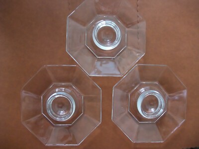 Set aus 3 Vintage Octime Eierbechern von Luminarc France achteckig ~ selten ~