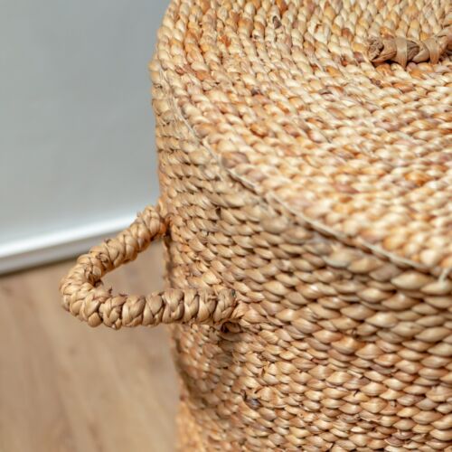 Wäschekorb groß mit Deckel 54x55 cm 130 L Wäschesammler Geflochten Braun Soeji® - Bild 7 von 9