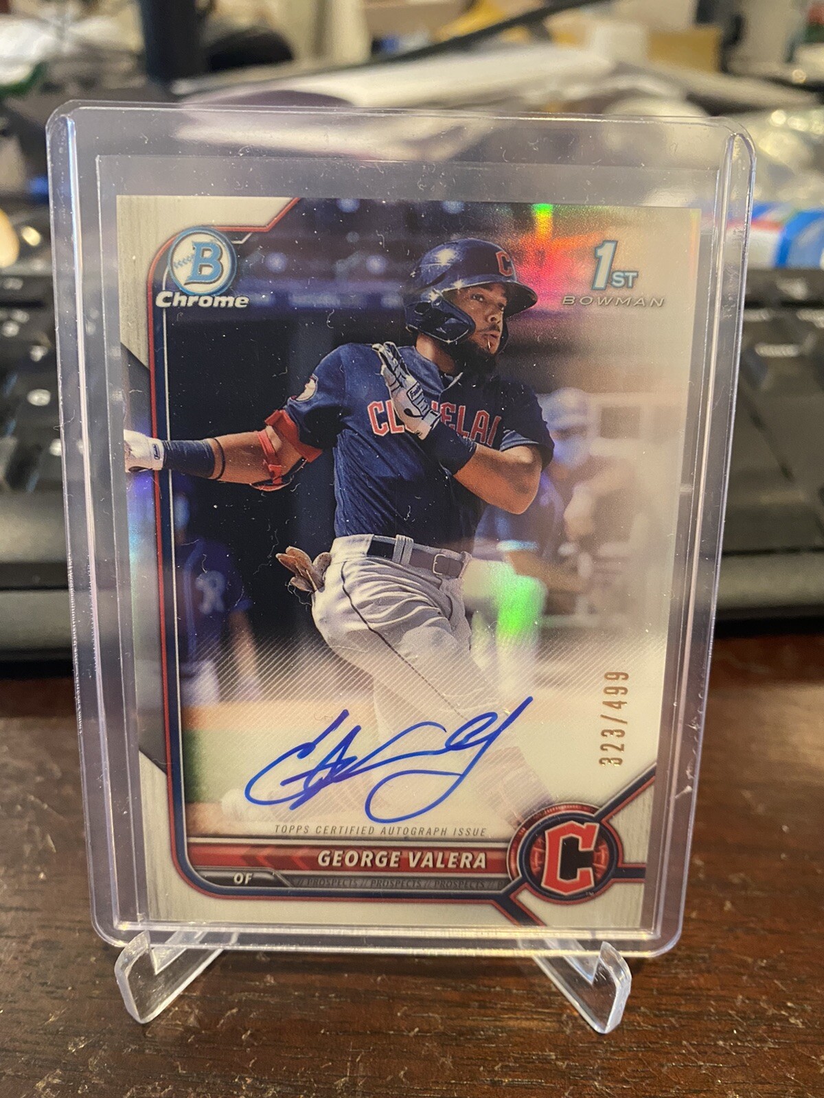 2022 Bowman 1st Chrome GEORGE VALERA Auto Refractor /499 Guardians CPA-GV