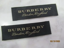 BURBERRY 2  Designer Tag LABEL Replacement Sewing Accessories LOT 2