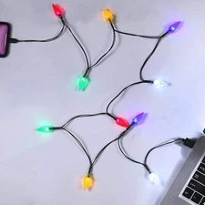 Led Christmas Light Phone Charger Cord Usb Charging Cable Gift For Phone 14/13/1