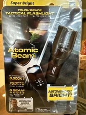 Atomic Beam LED Flashlight 1200 lumens Adjustable Beam Focus AAA Battery Black