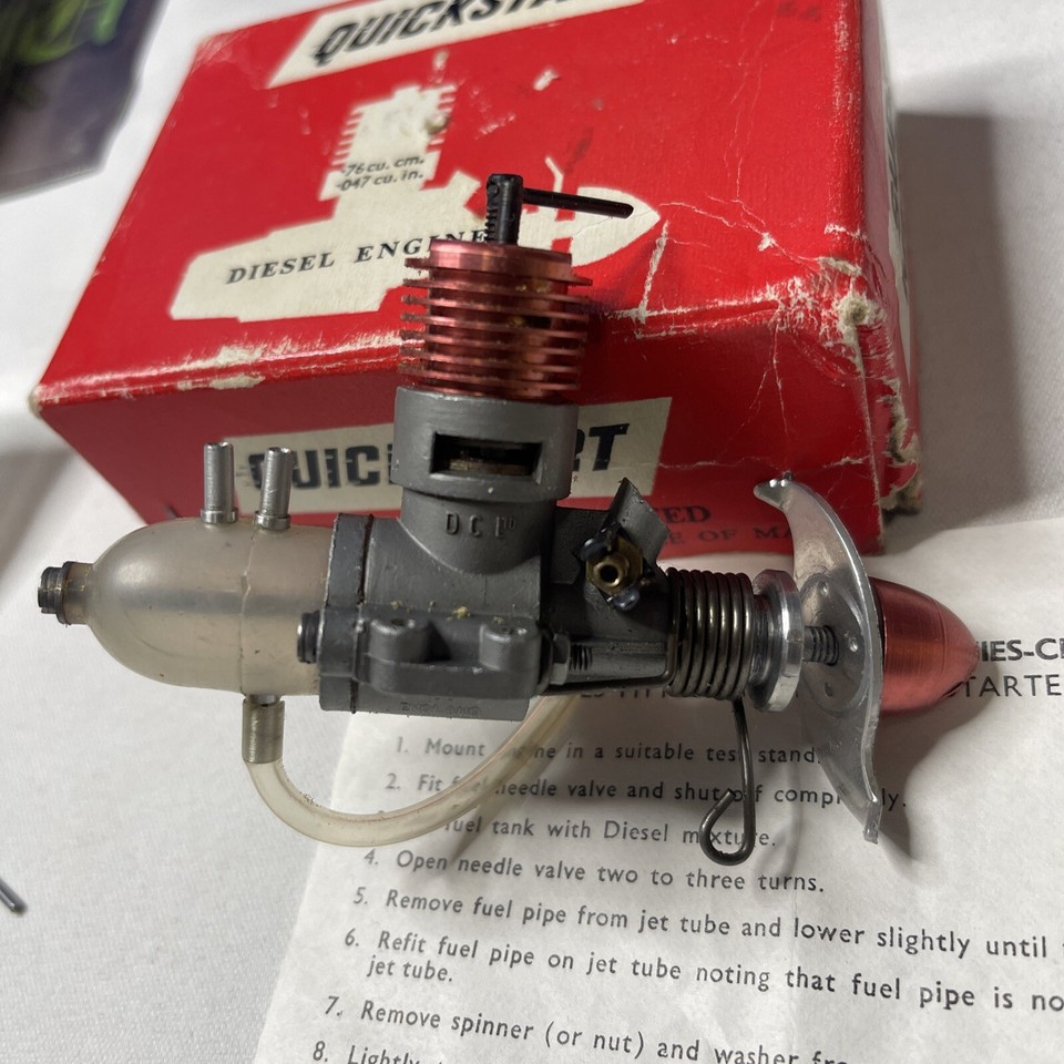 Vintage Quickstart DC Ltd Davis Charlton Spitfire Model Airplane Diesel