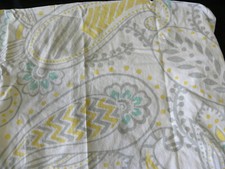 Pottery Barn Kids Ana Paisley Fitted Crib Sheet Green Yellow Grey White Floral