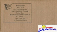 2021 Wild Card Football BLACK/WHITE MATTE EXCLUSIVE HANGER 6 Box Sealed CASE