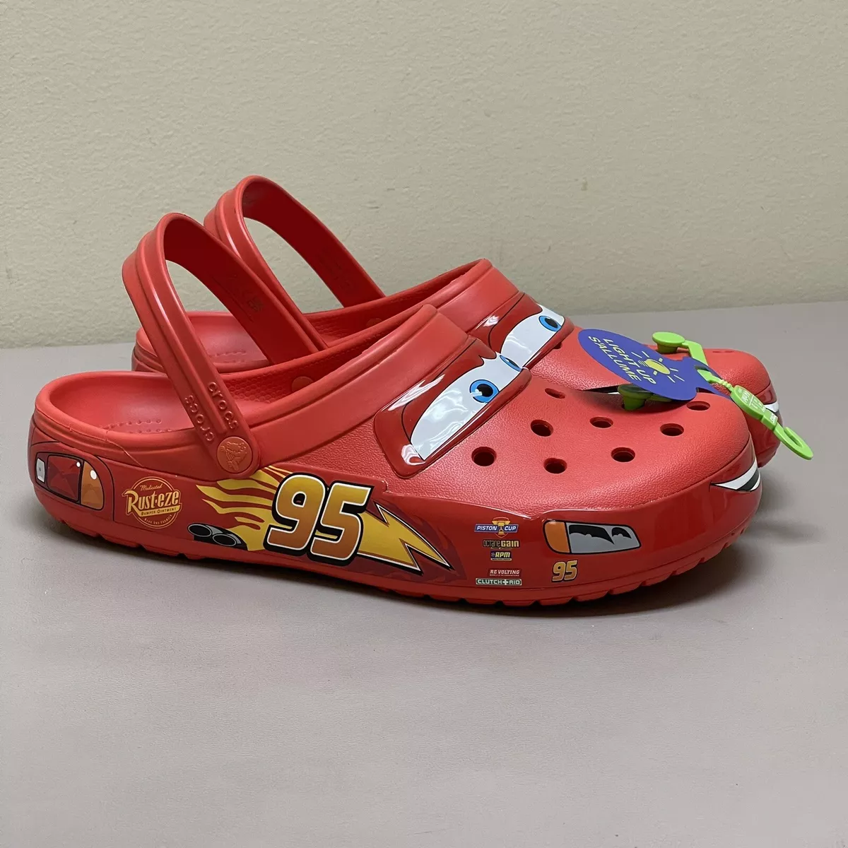 Authentic Lightning McQueen Light Up Crocs Adult 13M *1ST RELEASE