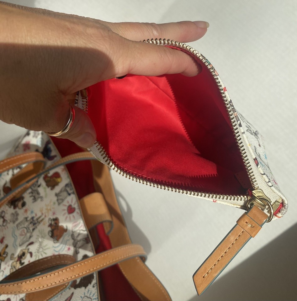 Disney Dooney & Bourke Dogs Paw Prints Tote Purse Sketch wallet, and