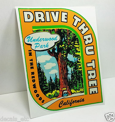 California, Distressed, Camper Van In The Mountains, Contour, Outdoor Vinyl Stickers – Lantern Press - Foto 7