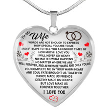 To My Wife Necklace Heart Pendant Jewelry Gifts For Wife Forever I Love You