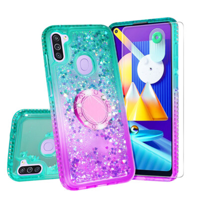 Case for Samsung Galaxy M11 Hybrid Liquid Glitter Diamond Phone Cover