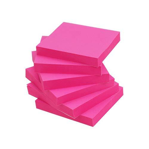 Sticky Notes 3x3 Self-Stick Notes Color 6 Pads, 100 Sheets/Pad Rose Red-image
