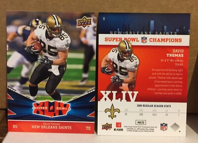 David Thomas 2010 Upper Deck Super Bowl XLIV Champions New Orleans Saints #9