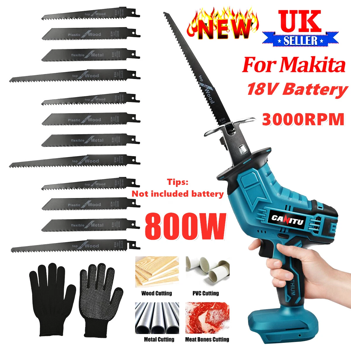 Reciprocating Saw Cordless Hand Saw Electric Wood Metal Cutter