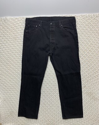 Levi's 501 Black Jeans Mens 44x32 Approx 42x31 Black Button Fly