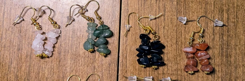 Pendientes con astillas de gema Foto 3 de 4