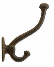 Double Wall Hook Decorative Antique Style Coat  Hat Hanger Iron 5.25"