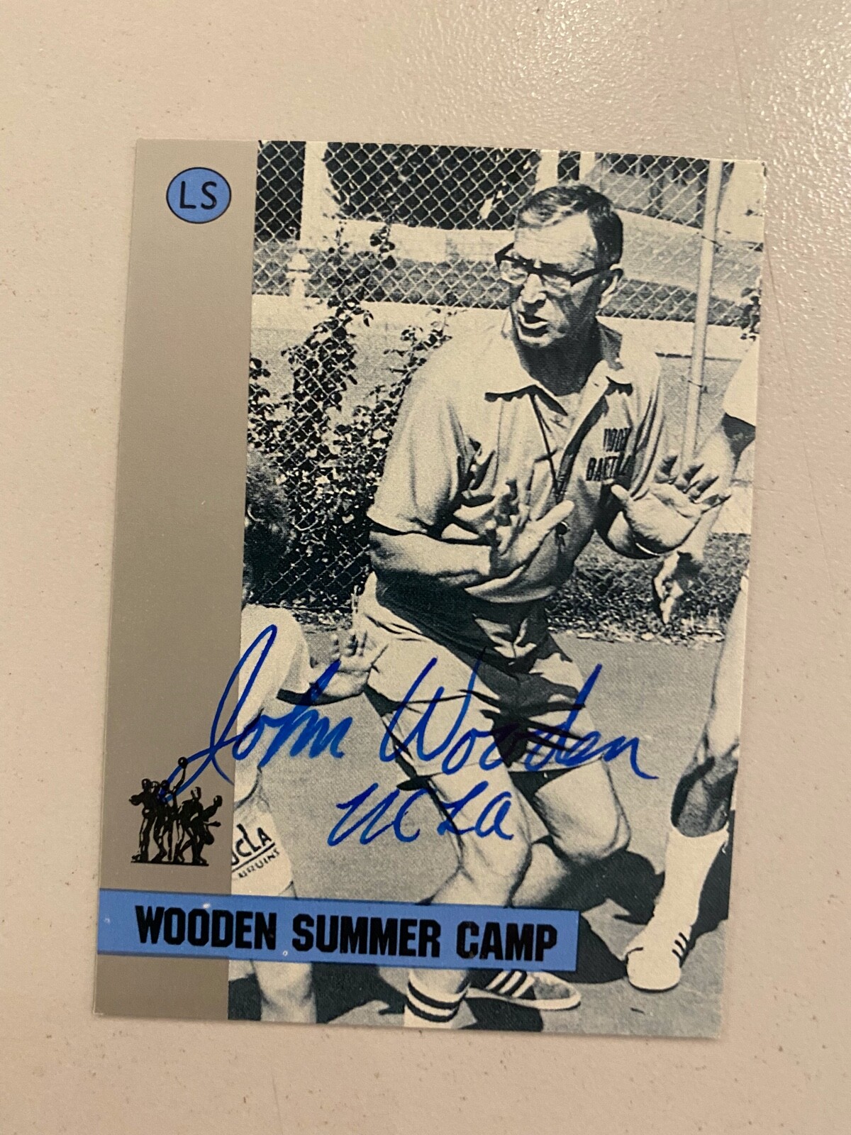 John Wooden Autographed Signed UCLA Bruins 1991 LA ATHLETIC CLUB (UCLA) CARD JSA COA Free Shipping 