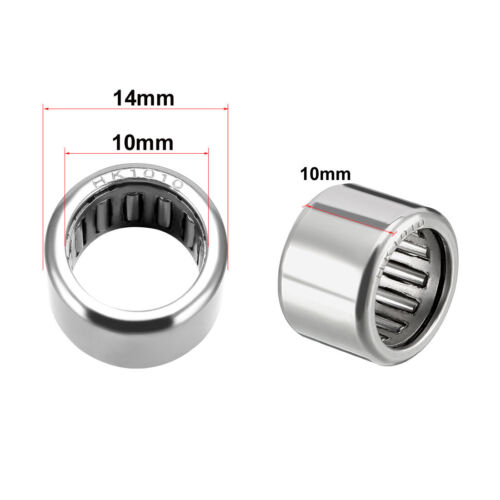 10pcs HK1010 Drawn Cup Needle Roller Bearings 10mm Bore Dia 14mm OD 10mm Width - Picture 3 of 5