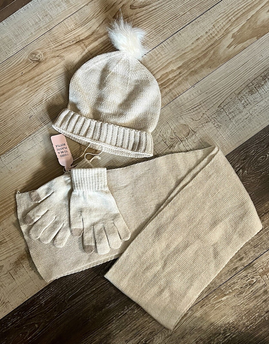PRE-OWNED* HANDMADE LUXURIOUS FLAT HAT & SCARF SET NWT HANDMADE Hand Knit Hat Scarf 2 Pc Set Denim Blue Keyhole  main image 4