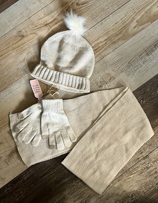 Chic Beige Cap and Gloves Set Funky Junque Hat Scarf Glove Set for Women – Matching Winter  main image 4